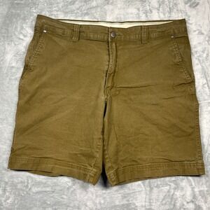 Columbia Shorts Men 38 Olive Green Regular Fit Cotton Stretch Casual